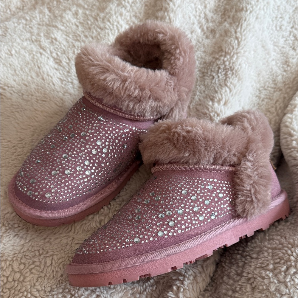 MONNALISA rhinestone-embellished slip on boots